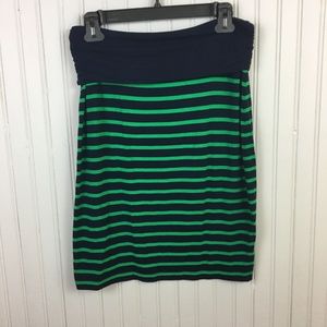 Gap Navy Green Knee Length Skirt